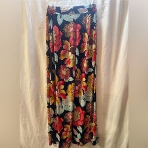 Magnolia Floral Pants - Black, Red, Yellow